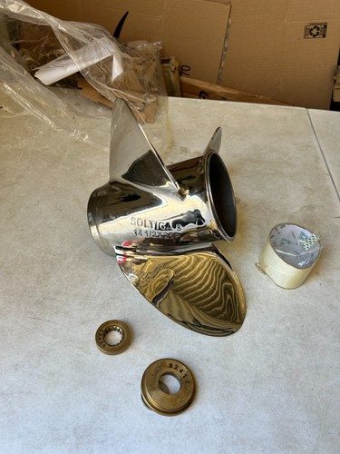 14 1/2 x 25 Stainless Steel Boat Propeller for Mercury 150-300HP,15 Spline Tooth - Picture 3 of 4