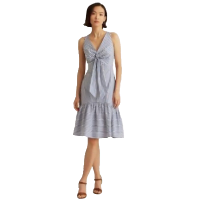 ralph lauren two tone crepe dress