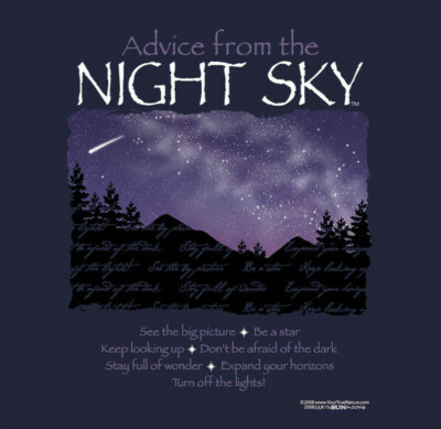 Night Sky T-shirt S M L Advice Unisex Blue 100% Cotton Small Medium Large
