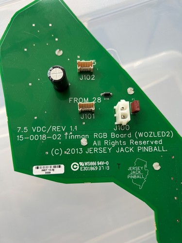 Il Mago di Oz Pinball W2 LED Tin Man Light Board 7,5 V Jersey Jack 15-0018-02 - Foto 7 di 8