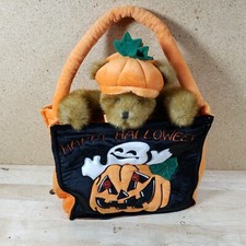 Happy Halloween Trick Or Treat Plush Bear Ghost Pumpkin Candy Bag Decoration
