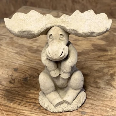 Concrete Bird Feeder Sculpture Garden Moose Yard Figure Porch Animal Decor ''13