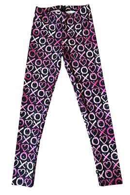 Pixie Lane Girls Hi Shine XOXO & Hearts Print Leggings Size 11-12