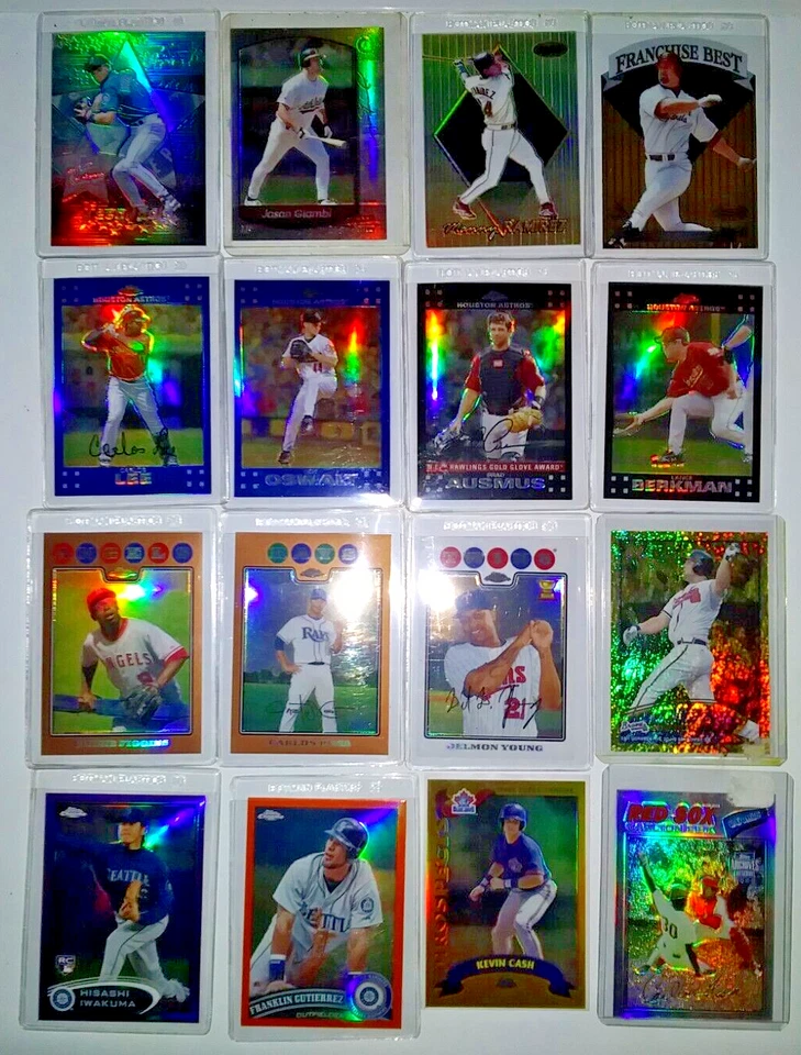 1999-'12 TOPPS BOWMAN MLB REFRACTOR LOT OF 16:SN#D MCGWIRE RAMIREZ GIAMBI & MORE - Image 2 of 4
