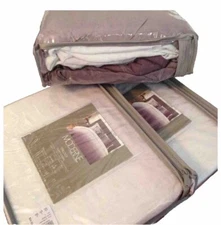 NWT Noble Excellence Belgian Linen TRILOGY King Duvet Cover+2 Shams, MSRP: $300