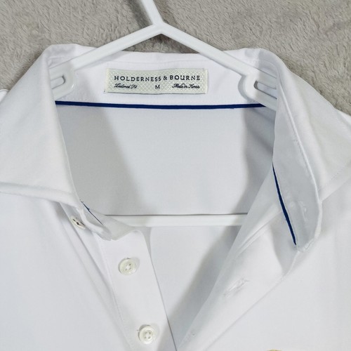 Holderness Bourne The Anderson Tailored Fit Polo Shirt PGA Show Sz Medium White - Picture 4 of 11
