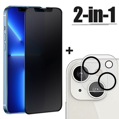 Privacy Panzerfolie Blickschutz und Kamera Schutzglas für iPhone 14 Plus Pro Max