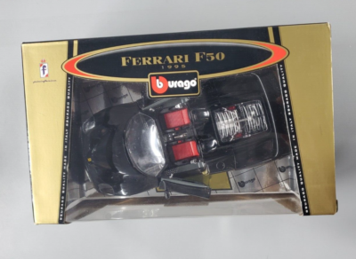 Burago 1/18 Scale Ferrari F50 Hardtop Black Code 3372 Gold