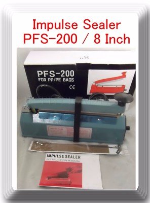 8'' PFS-200 Hand Impulse Sealer  Heat Seal Plastic Poly Bag Closer Iron Shell