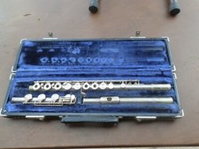 GEMINHARDT M3 SOLID SILVER HEAD JOINT OPEN HOLE FLUTE W/LEATHER CASE