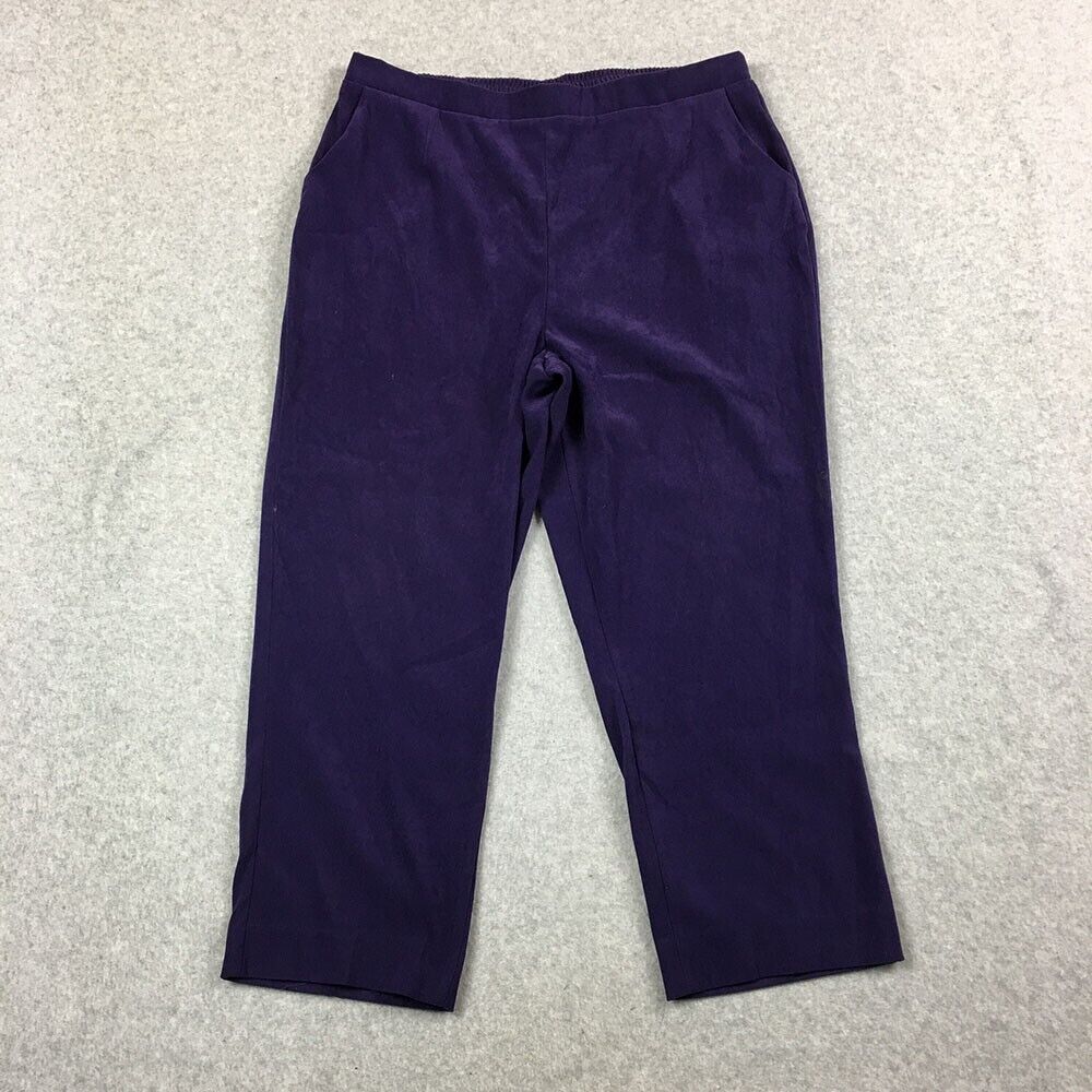 Allison Daley Dress Pants Women 14 Purple Stretch Polyester Pull On High Rise