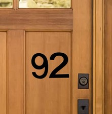 Stick-On House Numbers - No 92 - Satin Black - 10cm - Door, Fence, Gate