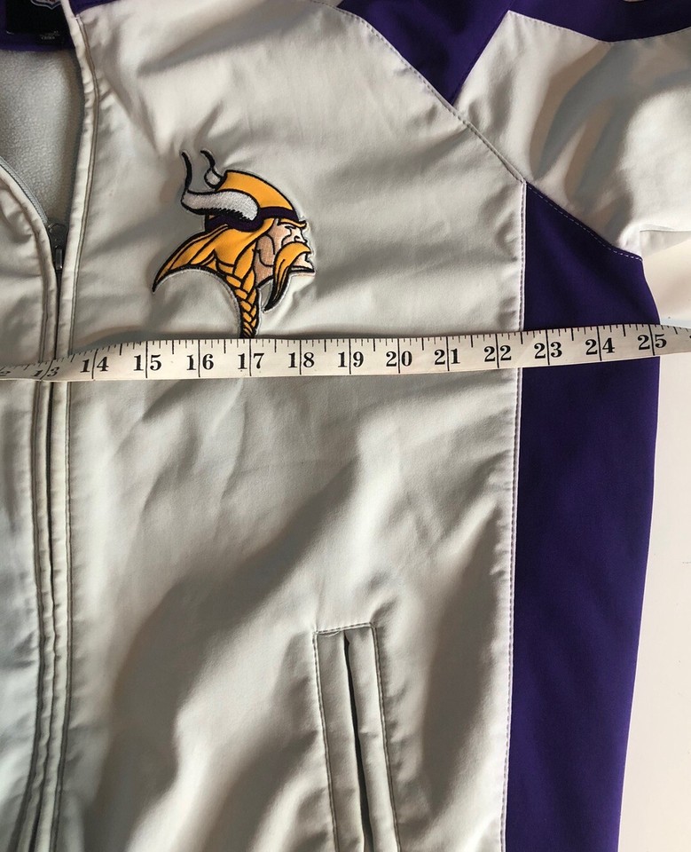 Minnesota Vikings Jacket Men's Medium NFL Zip Up Purple Gray eBay