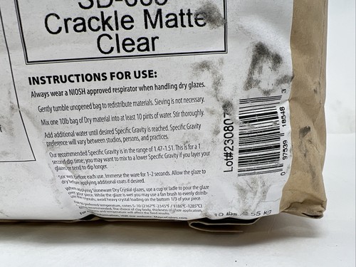 Mayco Stoneware Dry Glaze SD-003 Crackle Matte Clear (10 Pounds) - Picture 7 of 10