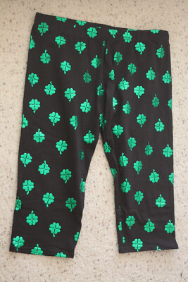 St Patrick's Day Shamrock Leggings Capri XL New