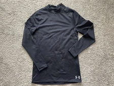 Under Armour | Black Fitted Base Layer Warm Crew Neck  Long Sleeve | Size Small