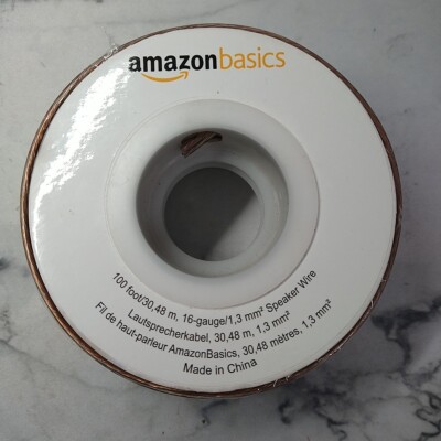 New Sealed !! Amazon Basics 16-Gauge Speaker Wire 1.3 mm² - 30.48 m (100 feet)