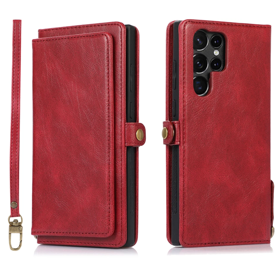 For Samsung Galaxy S25 S24 S23 S22 S21 FE Ultra 2in1 Leather Wallet Case Cover - Image 2 of 4