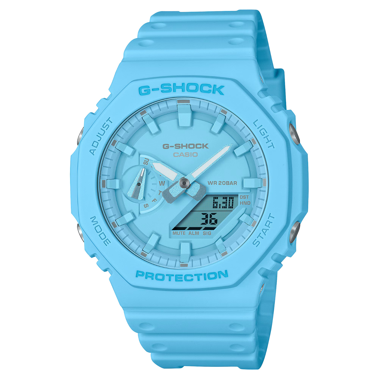 Montre homme Casio G-Shock GA-2100-2A2ER montre sport bleue aiguilles quartz
