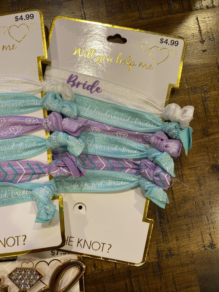 Juego de ducha nupcial 3 x Will You Help Me atar el nudo y diadema Foto 2 de 4