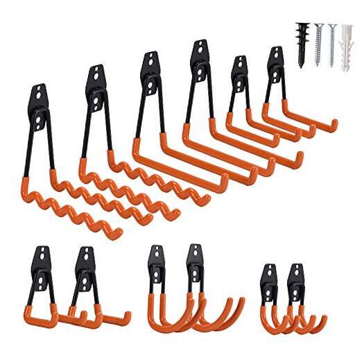12 Pack Heavy Duty Garage Storage Hooks Hanger Anti 12 Packs Hooks Kit Orange