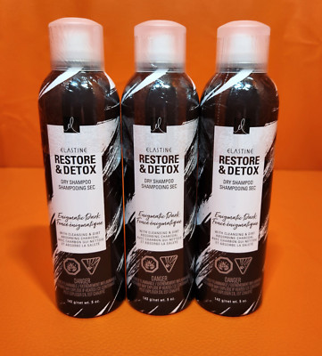 Avon Dry Shampoo Spray Elastine Restore Detox For Dark Hair 5 oz Cans Lot of 3