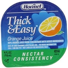 Drink Thick & Easy Orange Juice Nectar Consistency Portion Control Cups 24 Case 