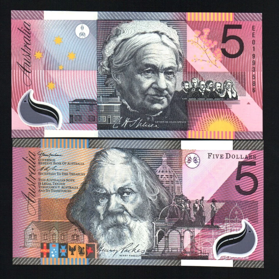 Australia 5 DOLLARS P-56 2001 Commemorative UNC Commonwealth Centennial NOTE - Image 3 of 3