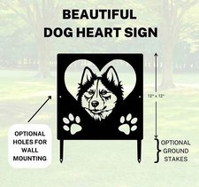 Husky Name Sign or Heart Memorial Wall or Yard Plaque - Made in USA