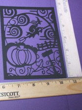 5 WITCH cardstock paper die cut embellishments :- HALLOWEEN