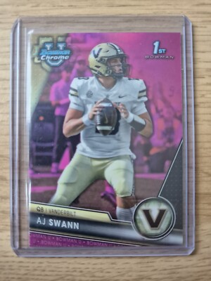 2023 Bowman University U Chrome AJ Swann 1st Pink Refractor Vanderbilt