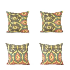 Ikat Pillow Cover Uzbek SET of 4 pcs 19.88" x 20.08" FREE Fast Shipment 07852
