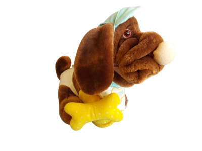 Ganzbros Wrinkles Plush Dog Stuffed Animal W/ Removable Bone Bib/Bonnet/Diaper