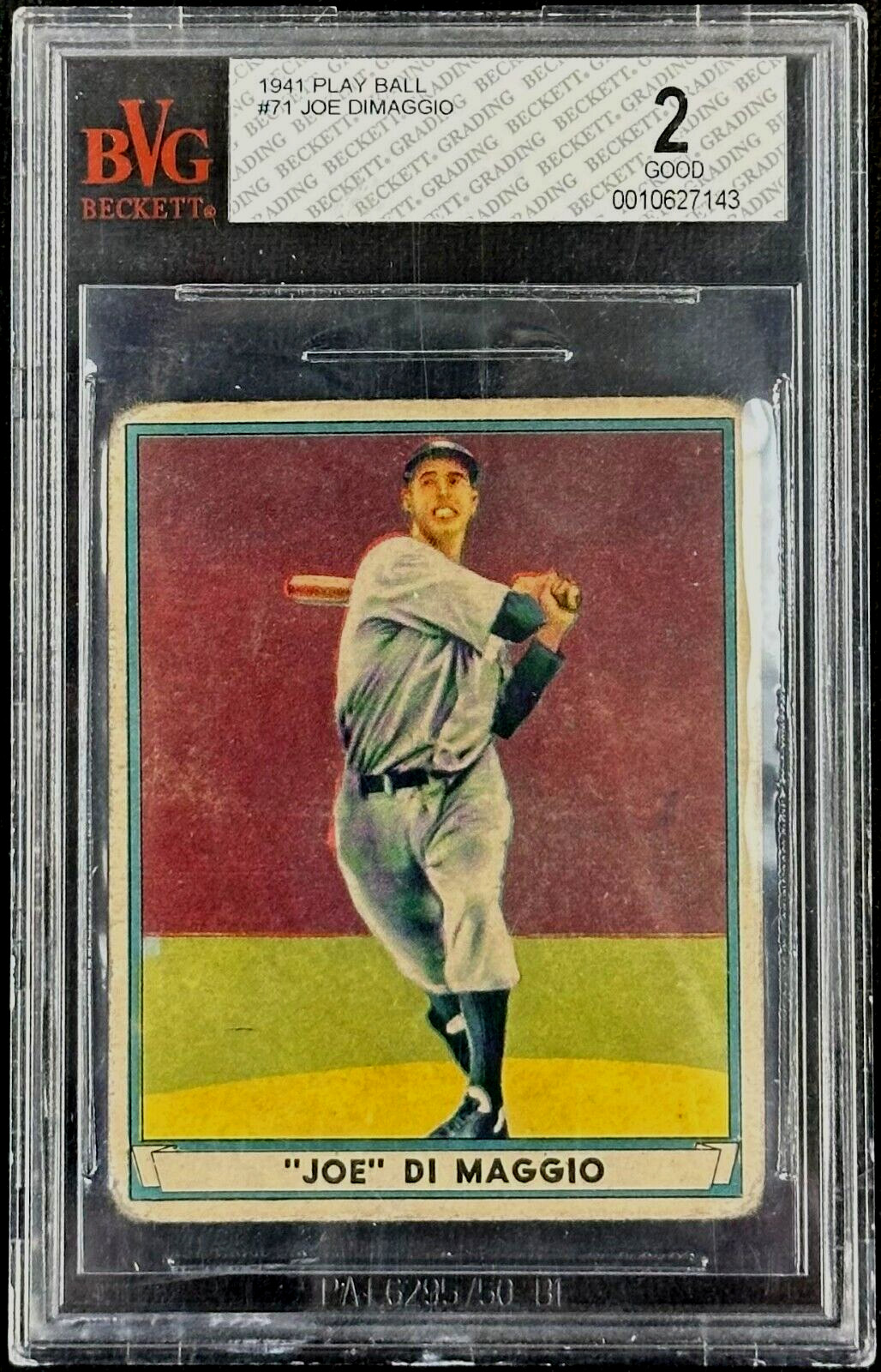 1941 PLAY BALL BASEBALL JOE DIMAGGIO #71 BVG 2 GOOD