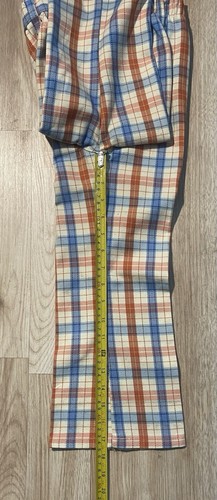 Sears Toughskins Blue, Beige & Orange Plaid Bell Bottoms Size 6 - Picture 4 of 7