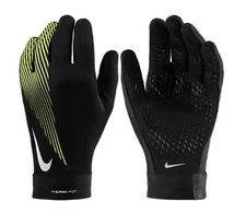 Nike Men Academy Therma Fit Knit Gloves Running Black Athletic Glove HF0546-013