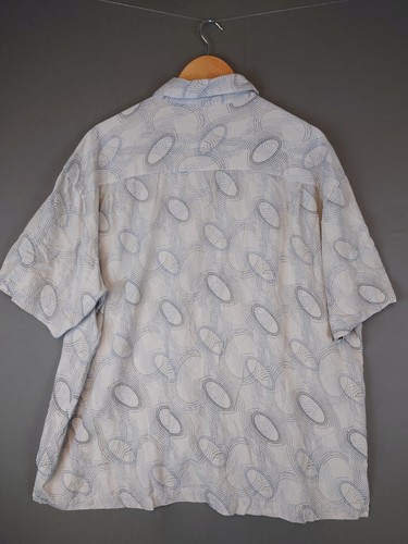 Geoffrey Beene 100% Silk Short Sleeve Geometric Button Shirt Men's Size XL - Picture 9 of 12