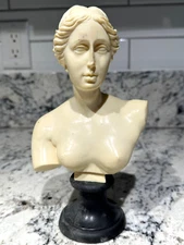 VENUS DE MILLO Vintage Resin Bust Sculpture Figurine A. Santini 9" Nose Damage