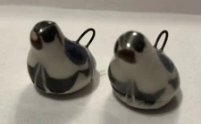Vintage Tonala Mexican Folk Art Pottery Mini Birds 1/2” with Loop, Mid-Century