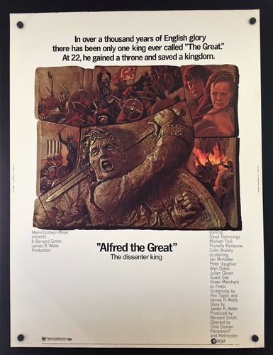 Original 1969 Alfred the Great (The dissenter king) 30 x 40 Theatre Movie Poster