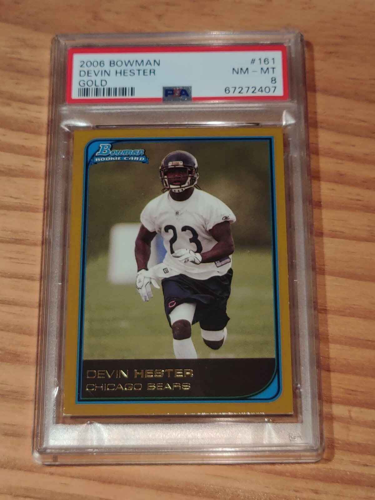 2006 Bowman Gold #161 Devin Hester RC PSA 8 NM-MT HOF Chicago Bears