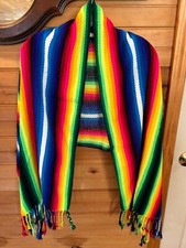 Vintage Artist Handwoven Bright Colored SCARF Shawl Wrap Guatemala