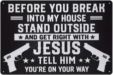 6"x8" Vintage No Trespassing Gun Warning Aluminium Metal Tin Sign Tin Poster Wal