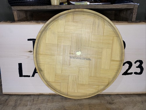 Vintage French Quarter New Orleans LA Round 13 inch Bamboo Serving Tray Platter - Picture 7 of 24