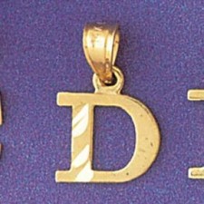Initial D Charm Pendant 14k Gold