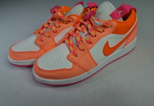 Nike Air Jordan 1 Low SE GS Orange Pink Weiß Jugend Mädchen Schuhe 6Y DJ0530-801 - Bild 6 von 10