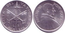 Vatikanstadt 5 Lire 1967 Paul VI. v-610.2