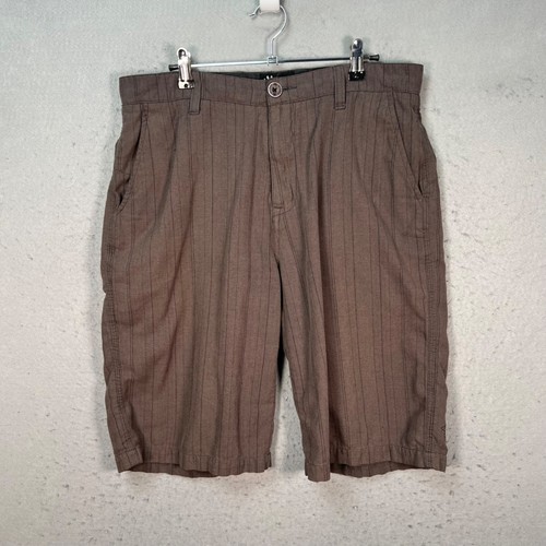 Micros Homegrown Los Angeles Brown Pinstripe Casual Shorts Mens Size 32