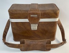Vintage 1960's/1970's Brown Faux Leather Camera Carrying Case Bag w/ Insert