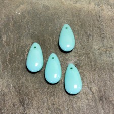 14x7mm Turquoise Czech Teardrop Glass Beads 10